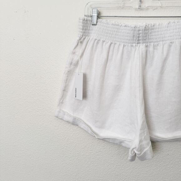 [Reformation] White Mila 100% Linen Pull-On Elastic Waist Shorts NWT Size XL - Picture 6 of 12